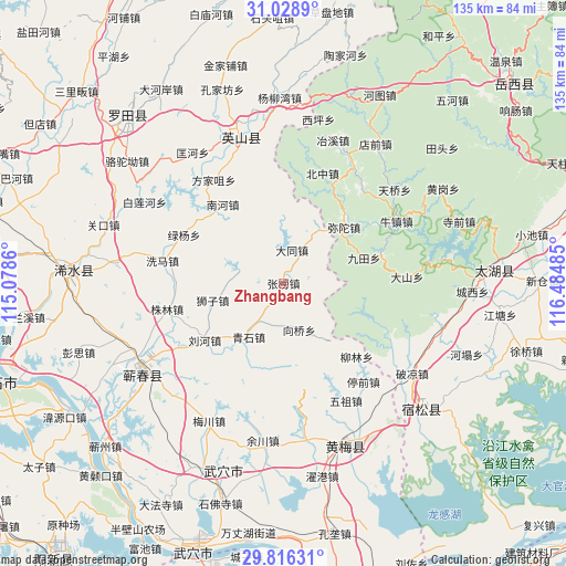 Zhangbang on map