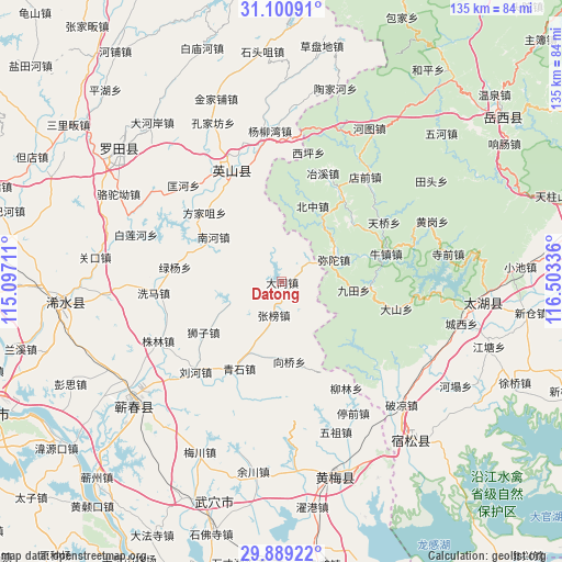 Datong on map