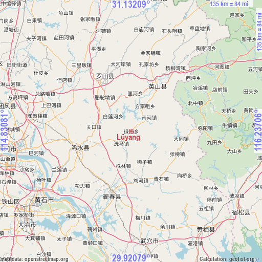 Lüyang on map