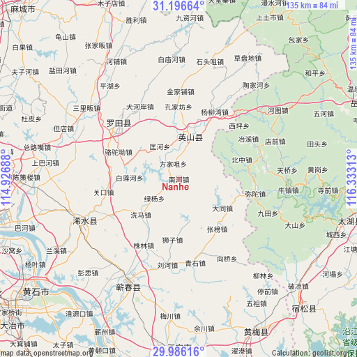 Nanhe on map