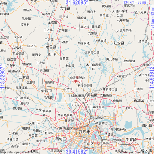 Lijiaji on map