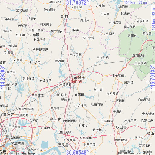 Nanhu on map