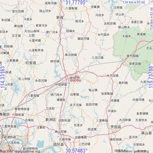 Gulou on map