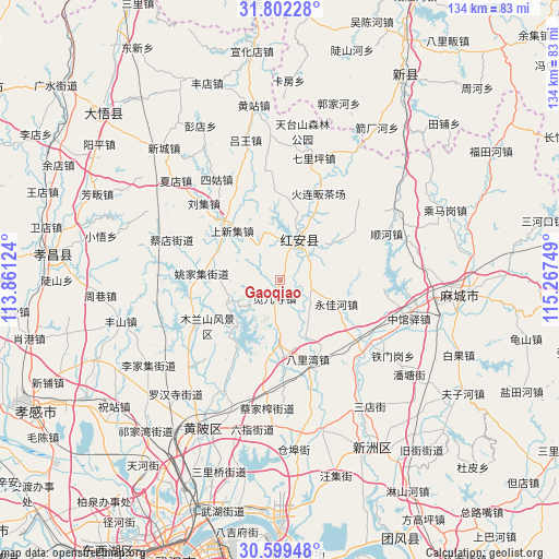 Gaoqiao on map