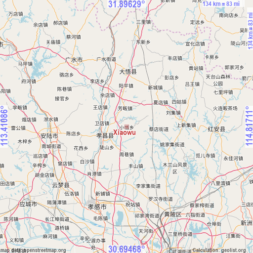 Xiaowu on map