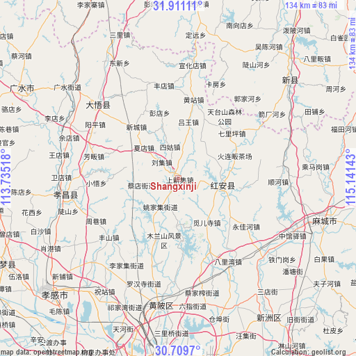 Shangxinji on map