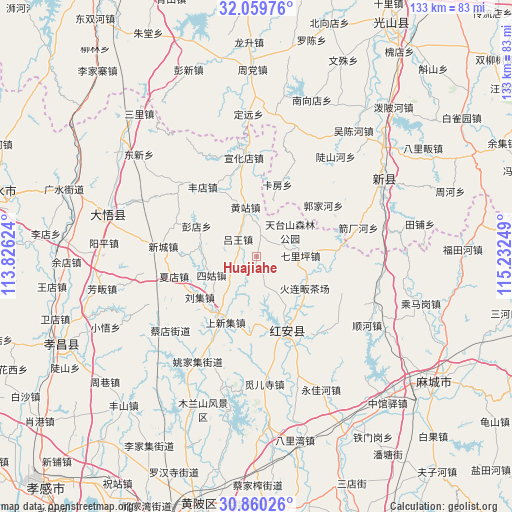 Huajiahe on map