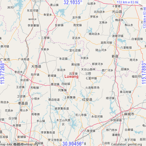 Luwang on map