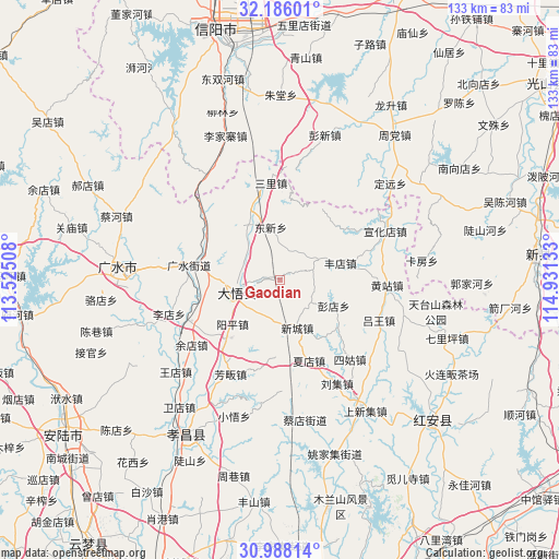 Gaodian on map