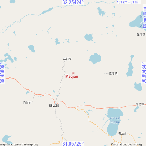 Maqian on map