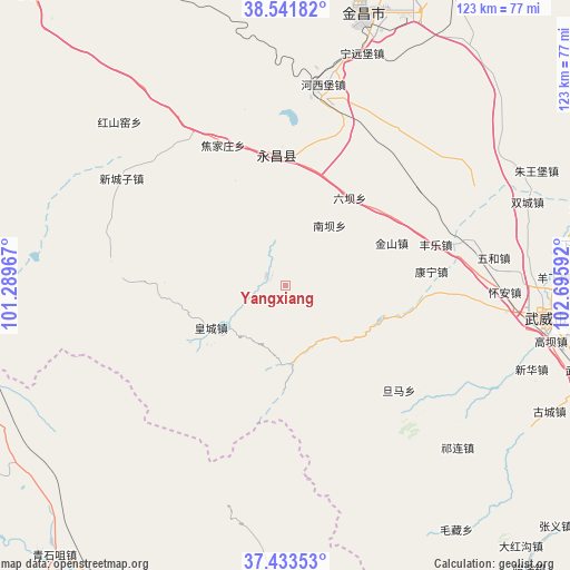Yangxiang on map