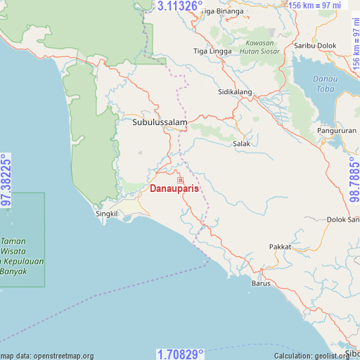 Danauparis on map