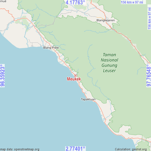 Meukek on map
