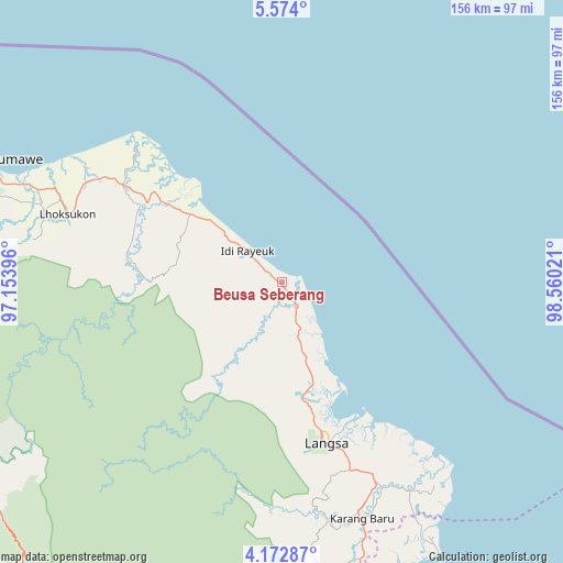 Beusa Seberang on map