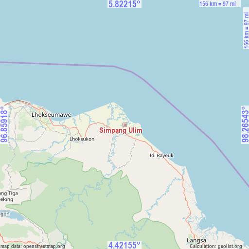 Simpang Ulim on map