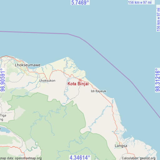 Kota Binjai on map
