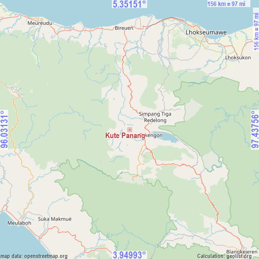 Kute Panang on map