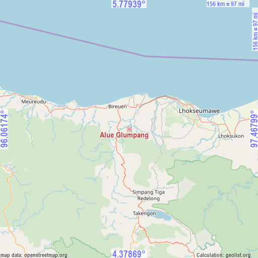 Alue Glumpang on map