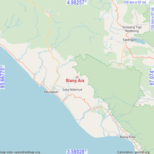 Blang Ara on map