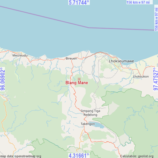 Blang Mane on map