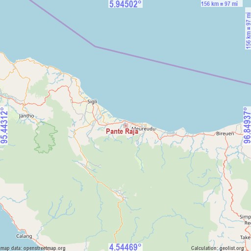 Pante Raja on map