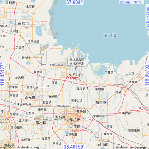 Yangzi on map