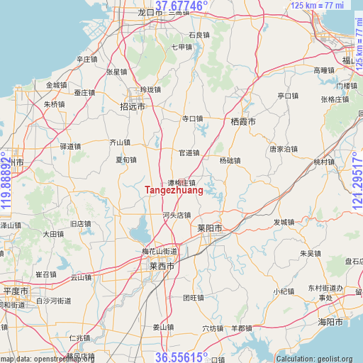 Tangezhuang on map