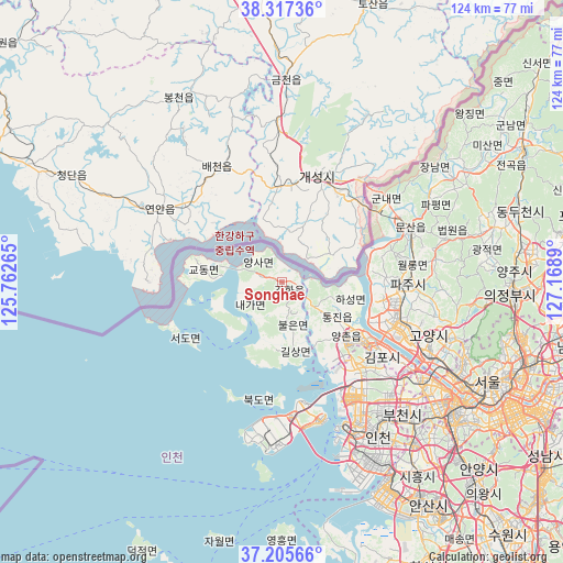 Songhae on map