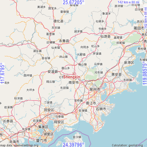 Shengxin on map