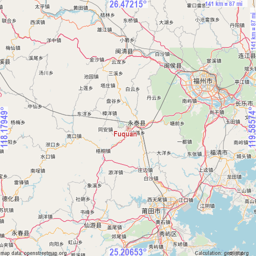 Fuquan on map