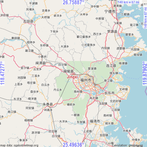 Jingxi on map