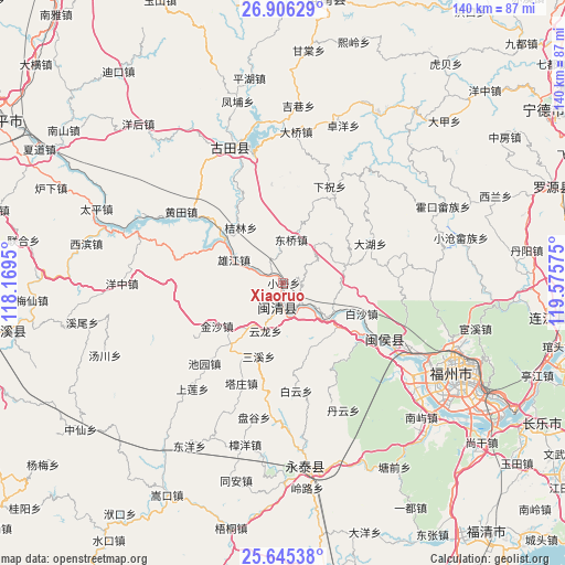 Xiaoruo on map