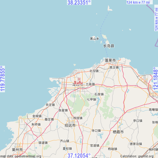 Xufu on map