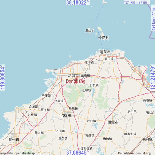 Dongjiang on map