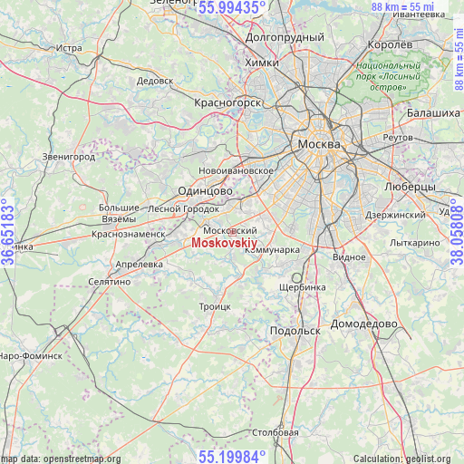 Moskovskiy on map