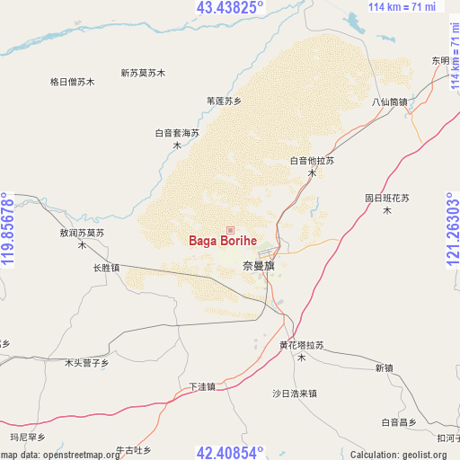 Baga Borihe on map