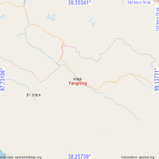 Yanglong on map