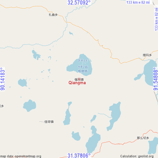 Qiangma on map