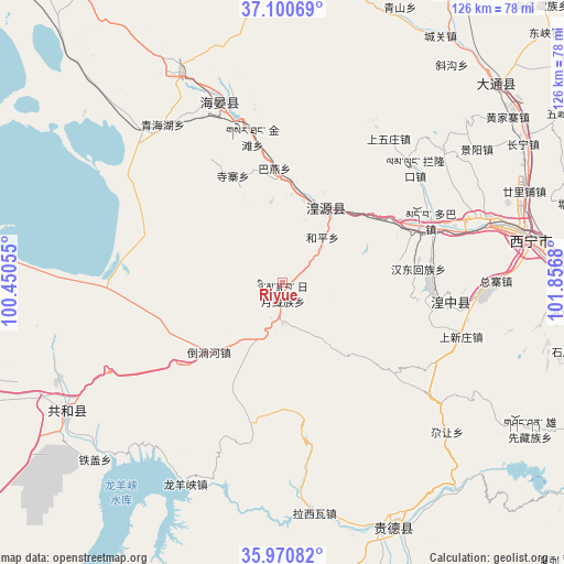 Riyue on map