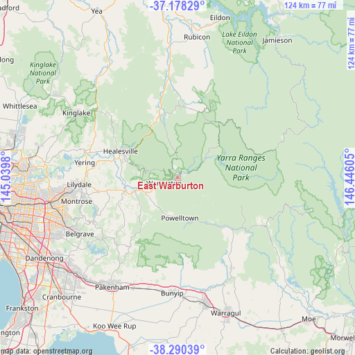 East Warburton on map