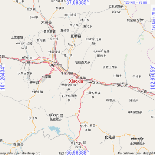 Xiaoxia on map