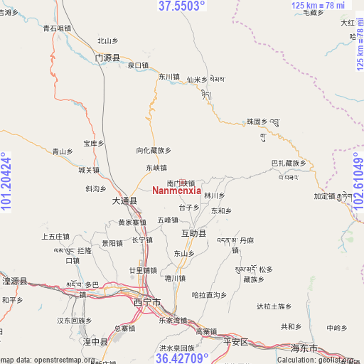 Nanmenxia on map