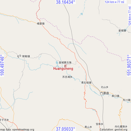 Huangcheng on map