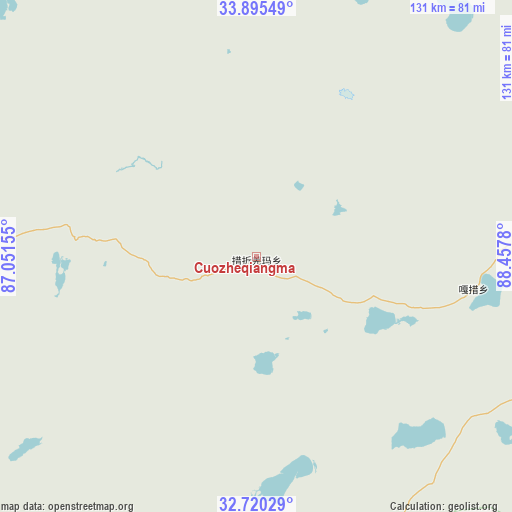 Cuozheqiangma on map