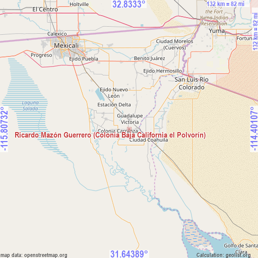 Ricardo Mazón Guerrero (Colonia Baja California el Polvorín) on map
