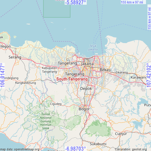 South Tangerang on map