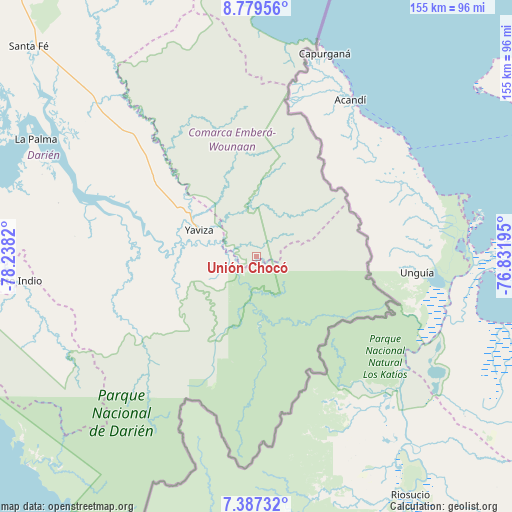 Unión Chocó on map