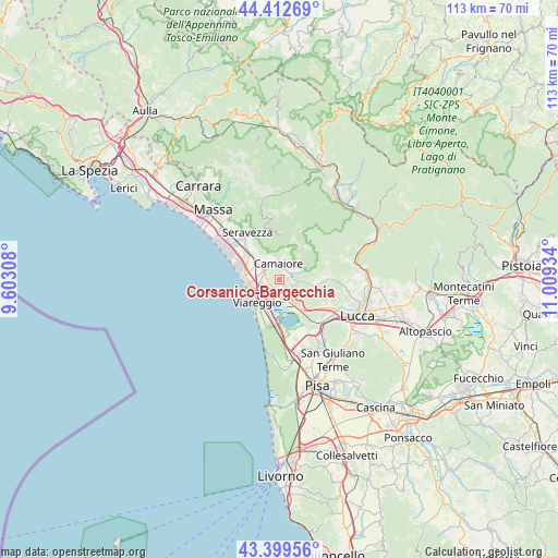 Corsanico-Bargecchia on map