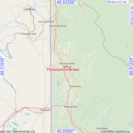 Florenceville-Bristol on map