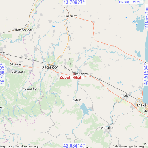 Zubutli-Miatli on map